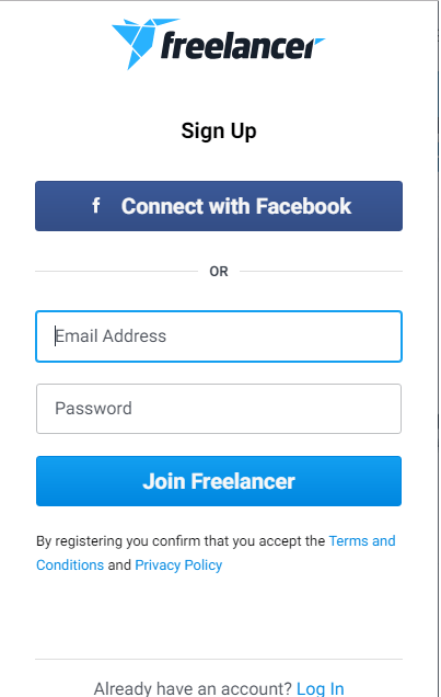 Sign Up Freelancer.com