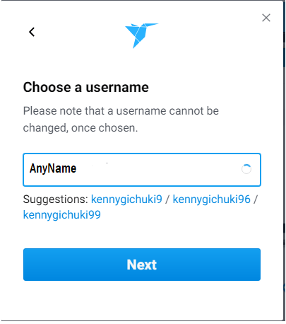 freelancer Choose username