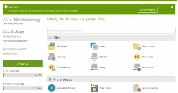 GoDaddy cPanel?