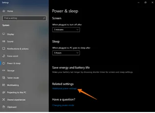 Windows 10 Additional Power Setting