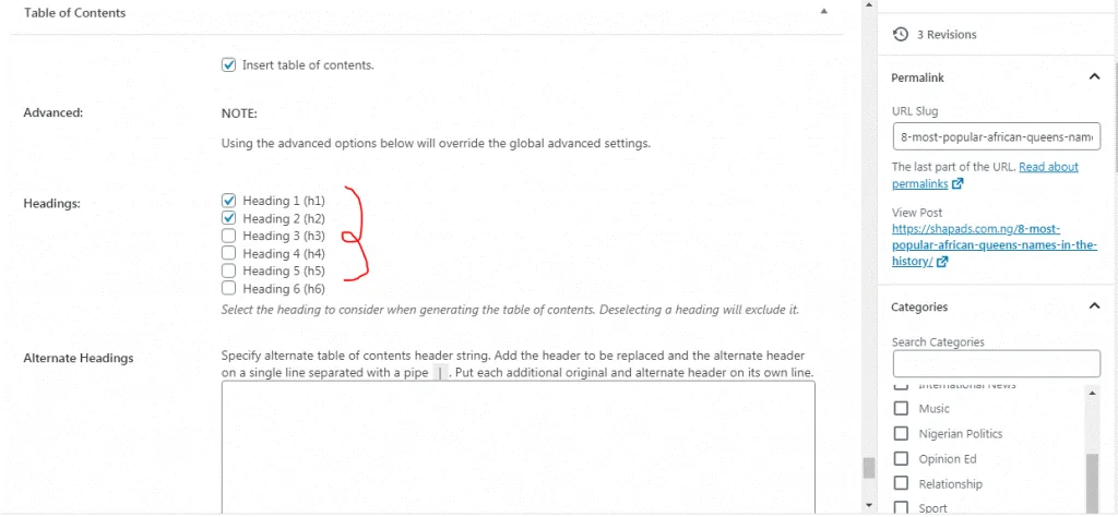 Easy Table of Content