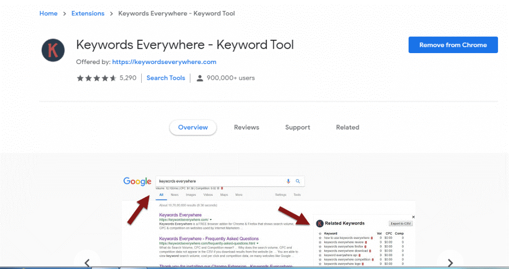 Best Google Chrome Extensions by Google for SEO: Keyword Everywhere