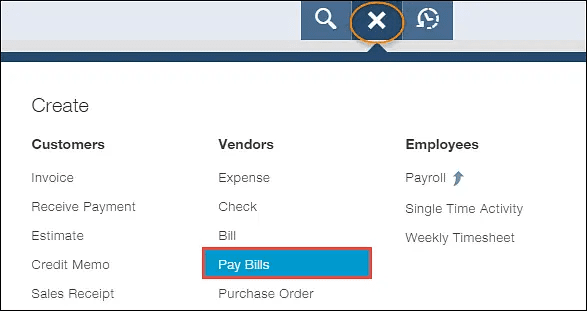 Select The Pay Bill Option