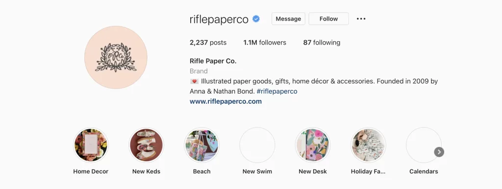 Integrate Instagram ads into your work Like Rifle Paper Co
