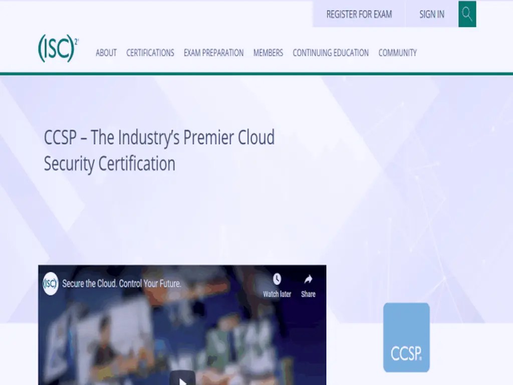 (ISC)² Certified Cloud Security Professional (CCSP) Top Professional Security Certification You Should Have In 2022