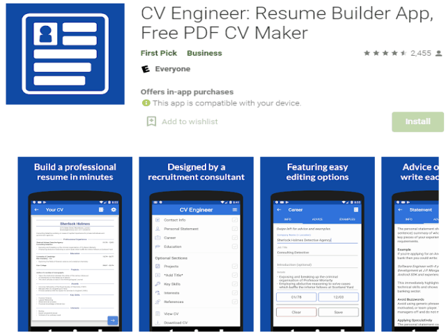 CV Engineer Resume Builder App Free PDF CV Maker