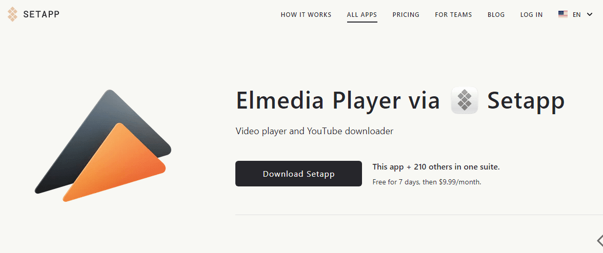 Elmedia Player via Setapp to download
