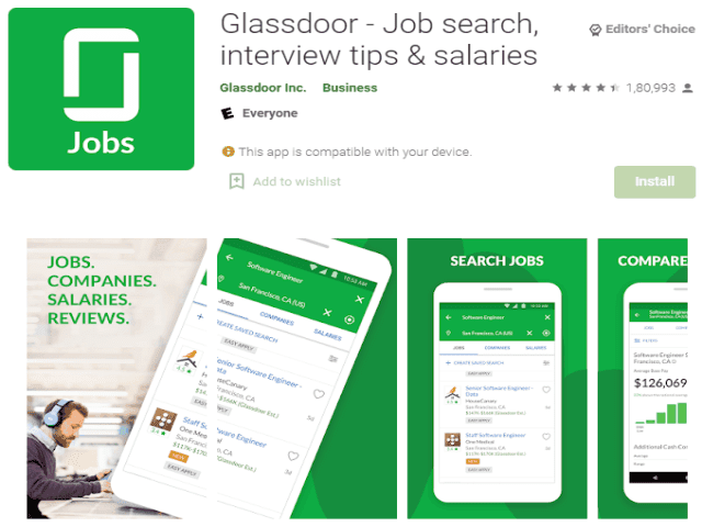 Glassdoor - Job search, interview tips & salaries Top 6 Best Job Search Apps 2021