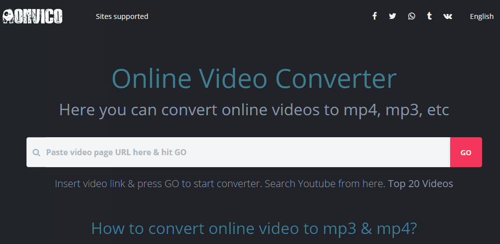 OnViCo - Online Video Converter Any Video or YouTube link to mp3 or mp4