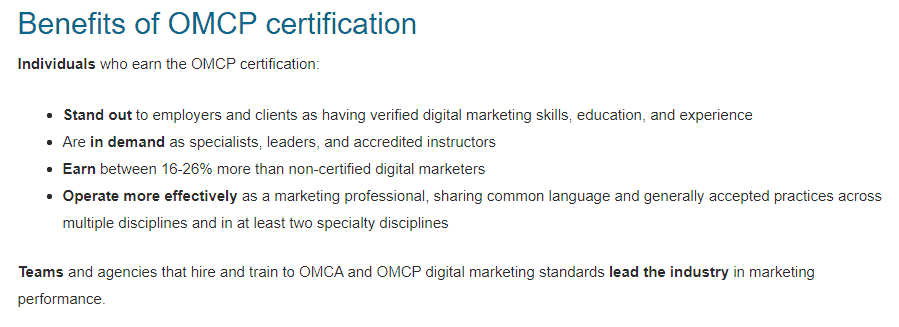 OMCP certification Top Certifications