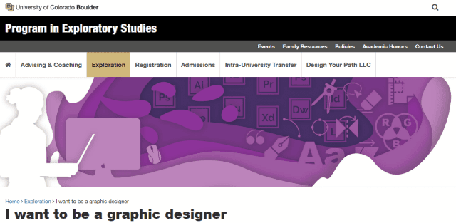 Graphic designing from the University of Colorado
