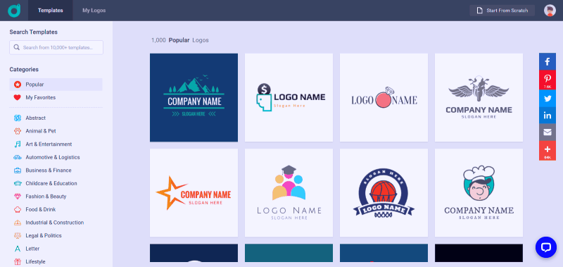 How To Do A Professional Company Logo Design With DesignEvo Logo Maker step1-Choose Template