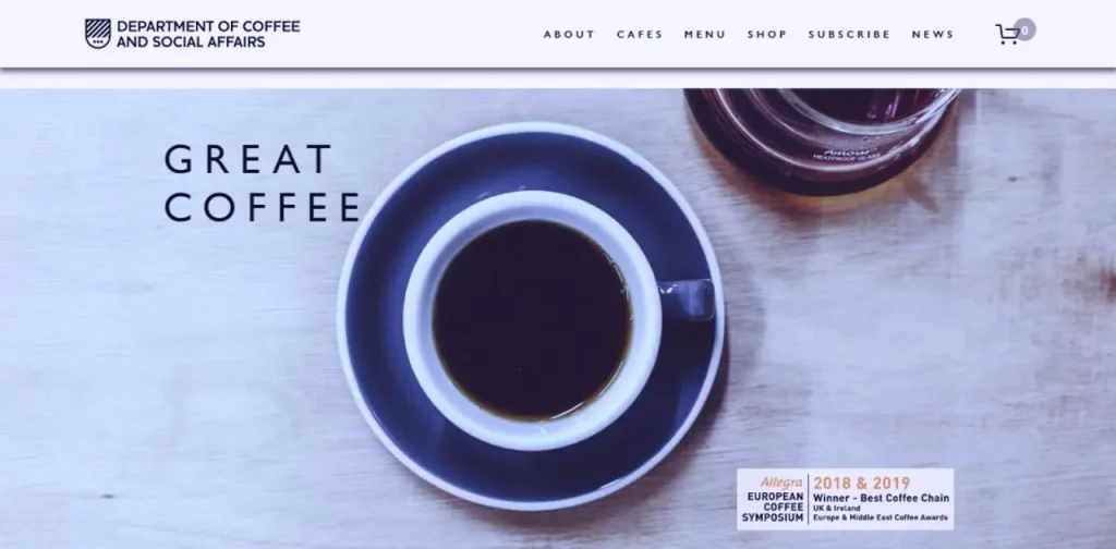 Top 5 Outstanding Examples Of WooCommerce Sites Department of Coffee and Social Affairs