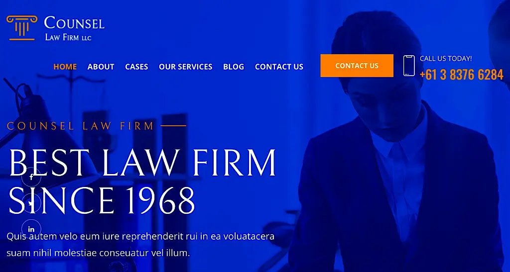 Best Responsive HTML Templates To Design Law Firm Websites Counsel Law Firm