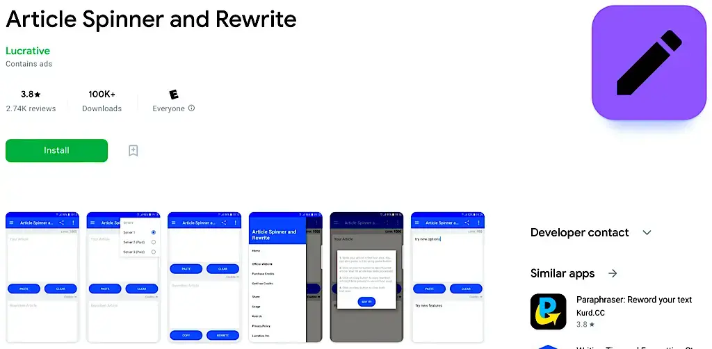 Article Spinner and Rewrite