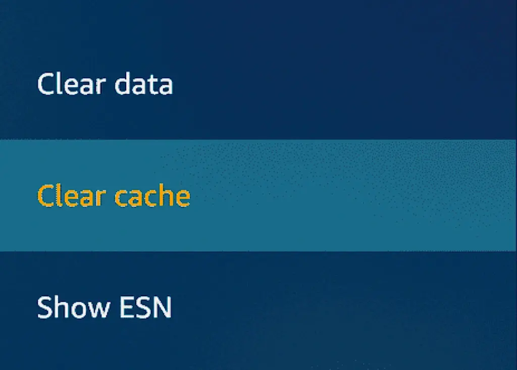 Clearing cache on Firestick