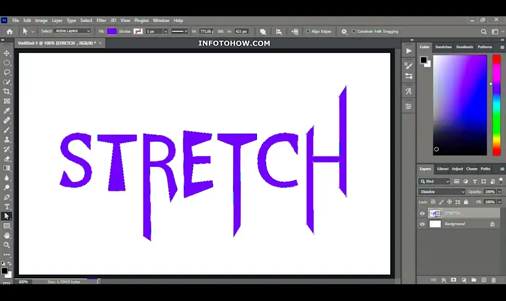 How to stretch text in photoshop 16