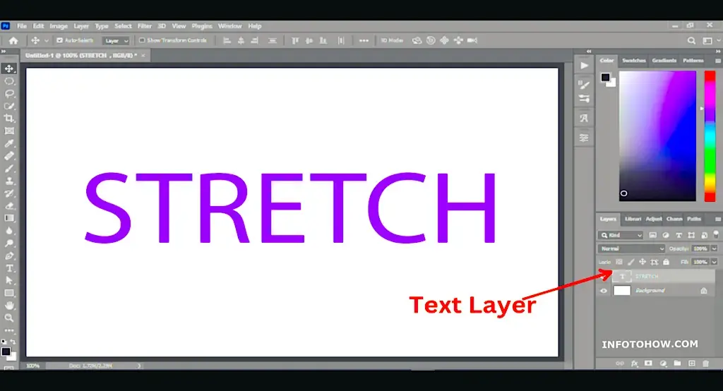 How to stretch text in photoshop 9