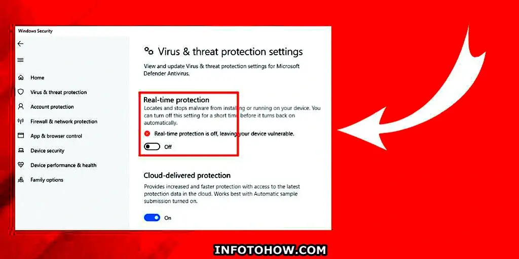 Turning Off The “Real-Time Protection”