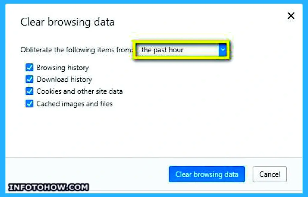 Clearing Browsing Data on Opera