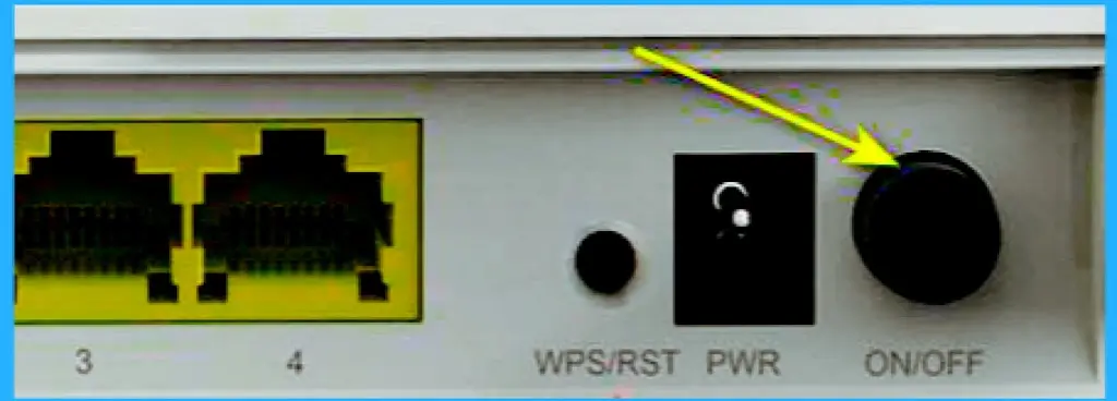 The power button on Router