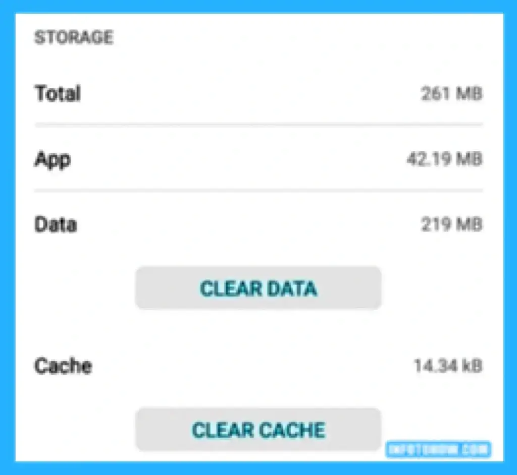 Selecting Clear Cache and Clear Data Options