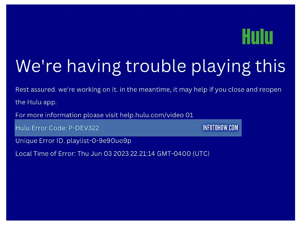 How to fix Hulu error code P-Dev322 1