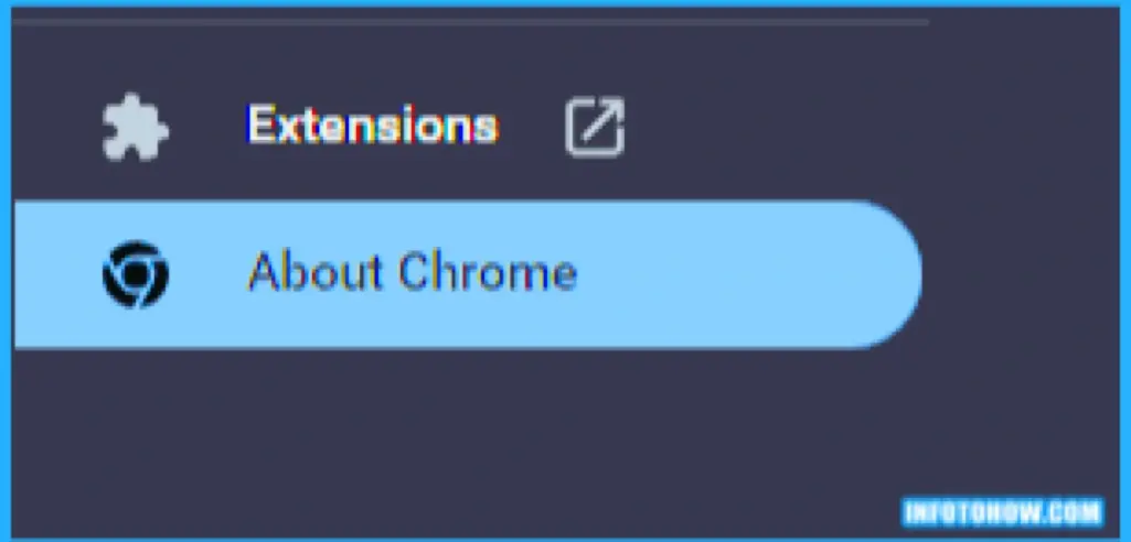 Selecting “About Chrome”