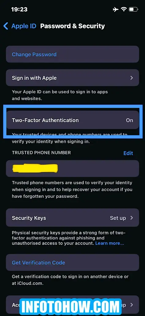 Enable or Review Two Factor Authentication