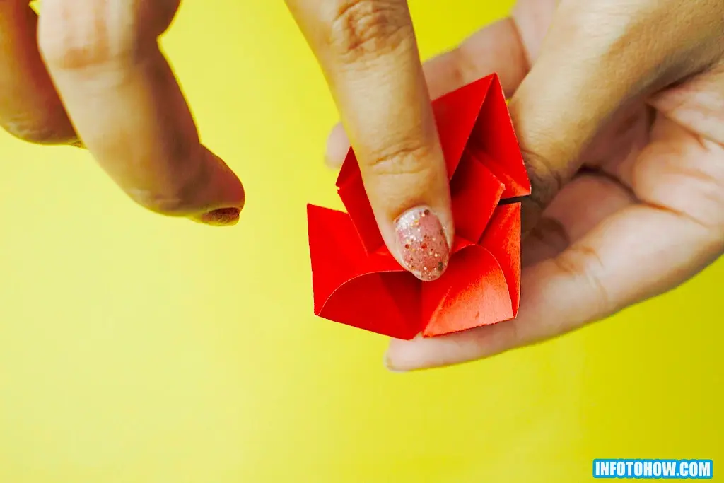 How to Make an Origami Paper Rose 18
