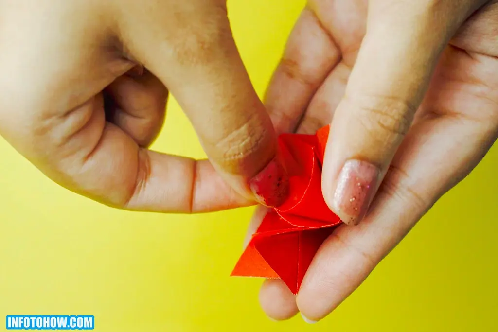 How to Make an Origami Paper Rose 27