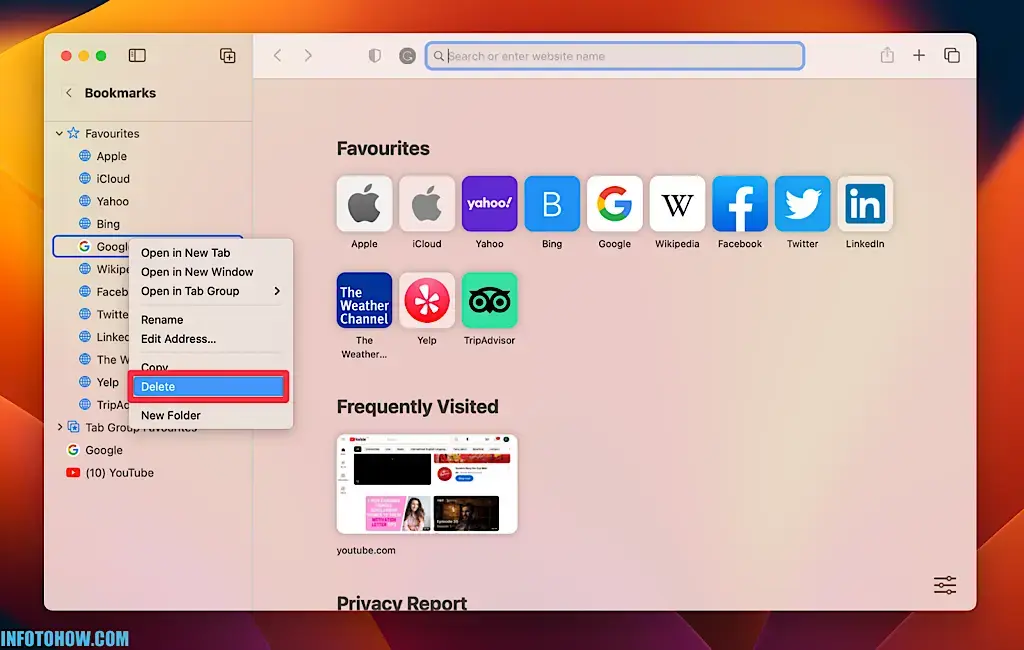 How to delete Bookmarks on Mac 12